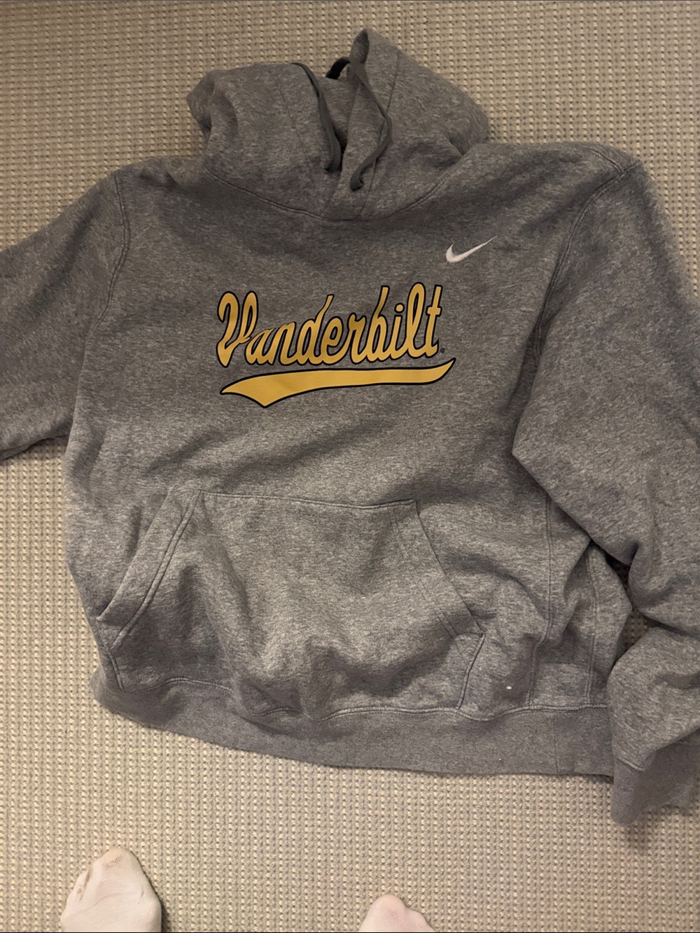 Nike Gray Hoodie with Yellow Vanderbilt Script